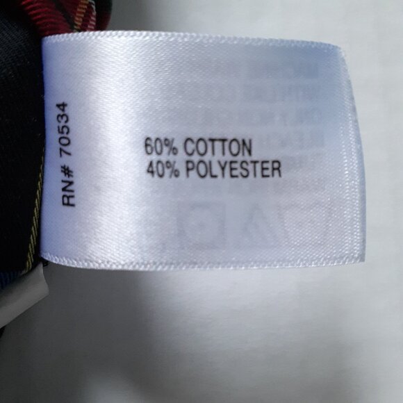 Orvis Cotton Blend Long Sleeve Plaid Button Up Shirt Red Black Blue Size 10 - Picture 10 of 12